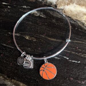Alex and Ani Silver Basketball Charm Bangle